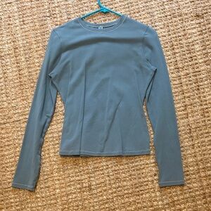 Long sleeve cotton jersey skims shirt